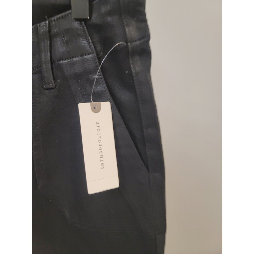 PAIGE jet black fog coated denim cropped Mayslie Jogger urban jeans pants 25 NWT - Picture 3 of 8
